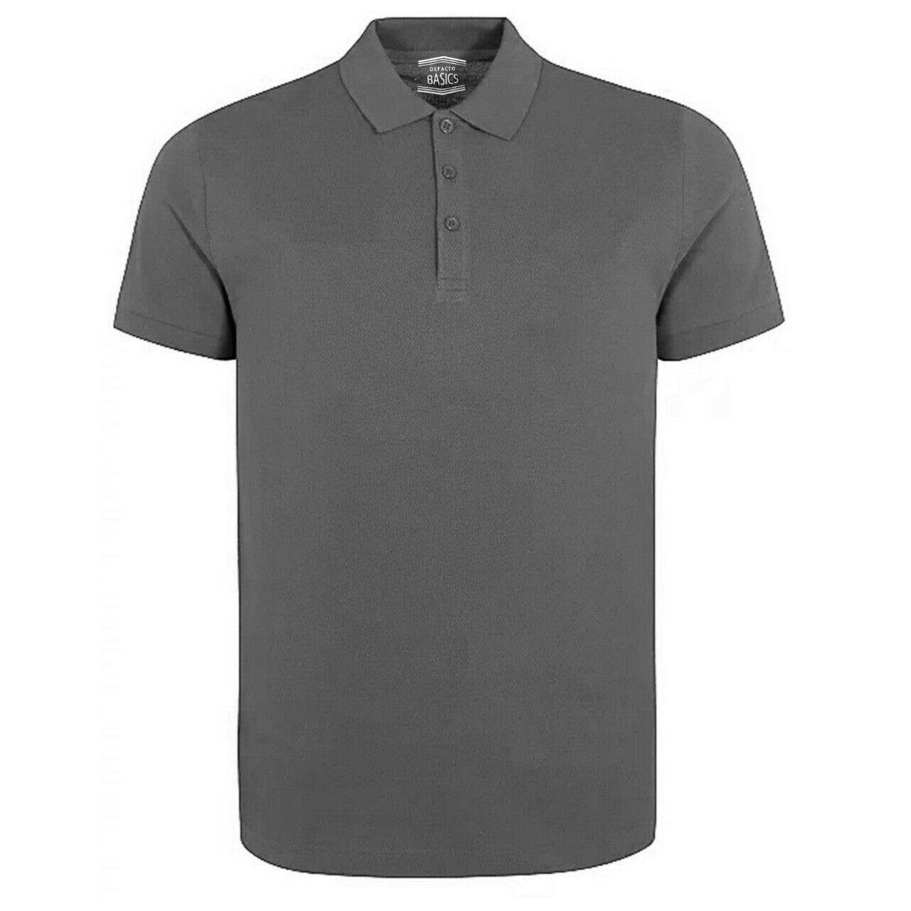 Mens Polo Shirt Short Sleeve Plain Pique Top Designer Fit T Shirt Tee