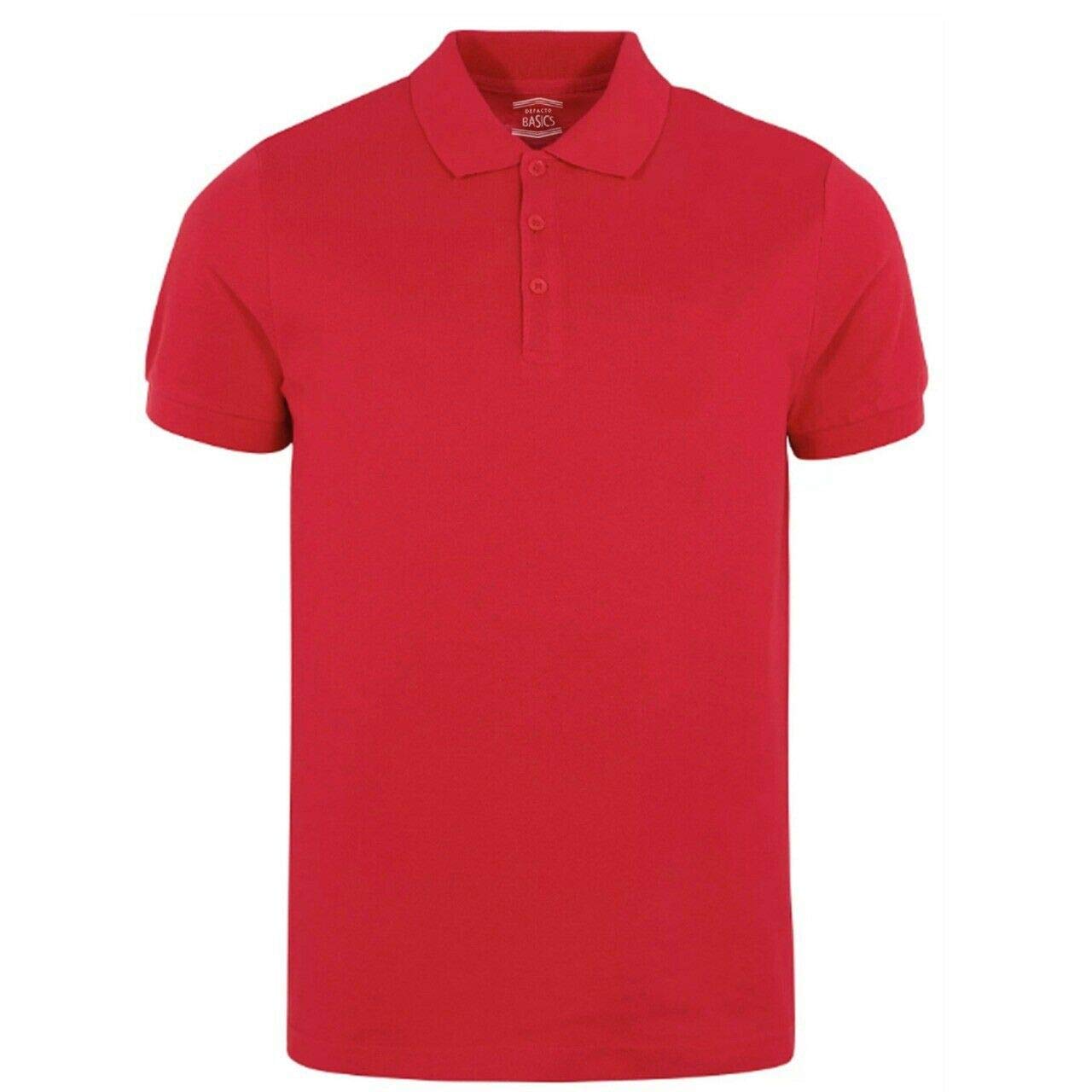 Mens Polo Shirt Short Sleeve Plain Pique Top Designer Fit T Shirt Tee