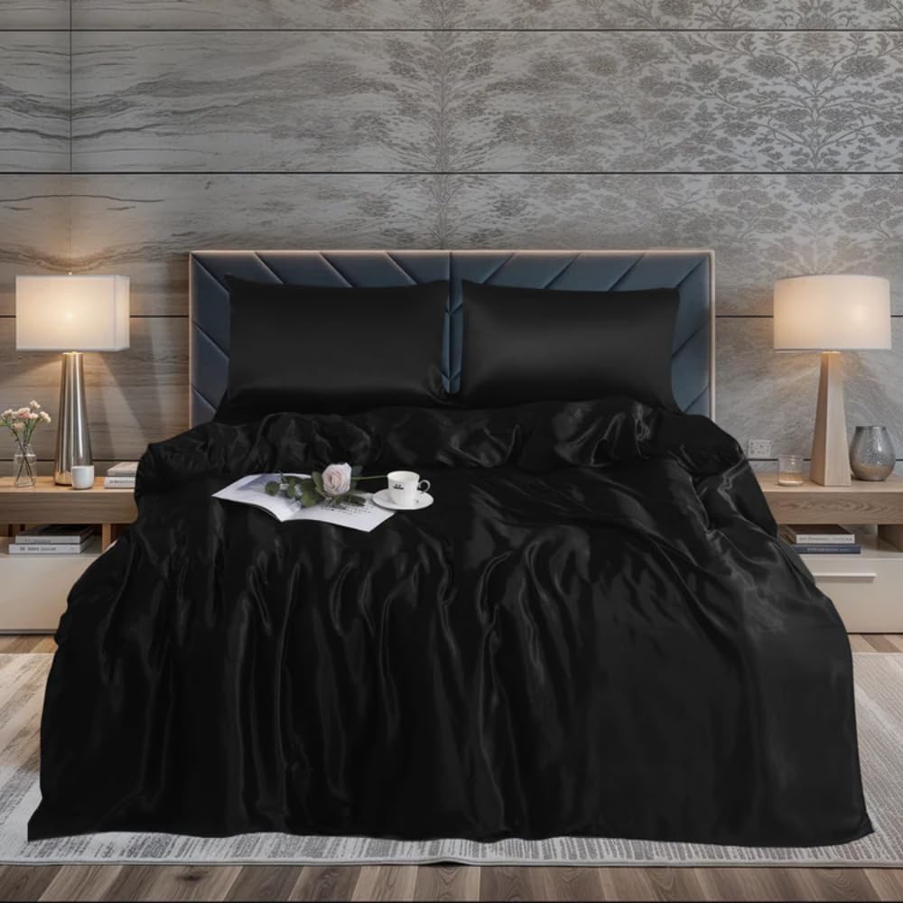 XXR 3-Piece Satin Duvet Set – Single, Double, King Sizes | Luxurious Soft Satin Bedding Set Colors | Premium Comfort