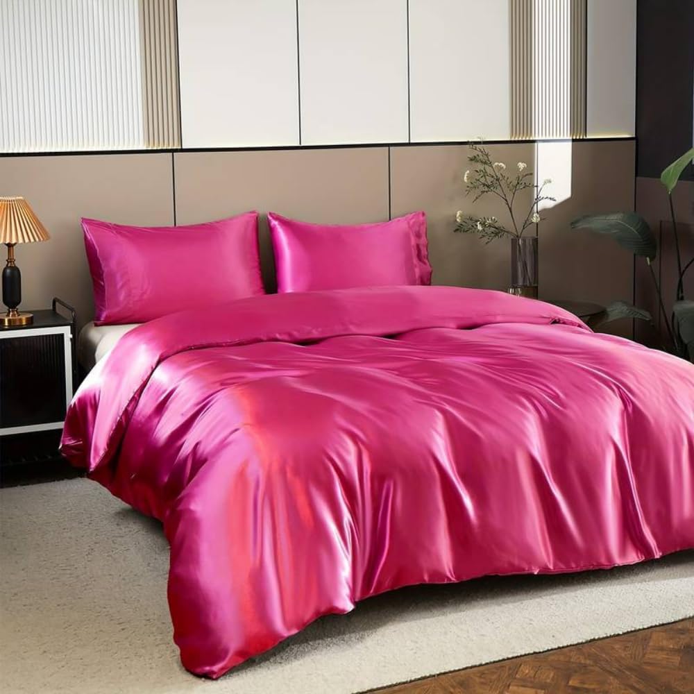 XXR 3-Piece Satin Duvet Set – Single, Double, King Sizes | Luxurious Soft Satin Bedding Set Colors | Premium Comfort