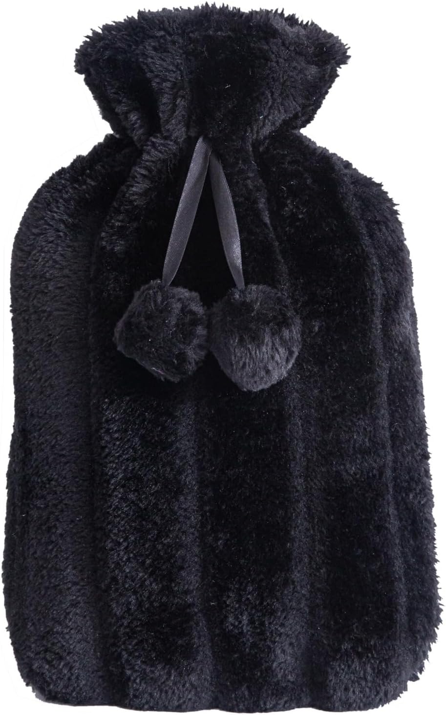 Luxury Large 2L Rubber Hot Water Bottle with Warm Knitted Fleece Faux Fur Cover